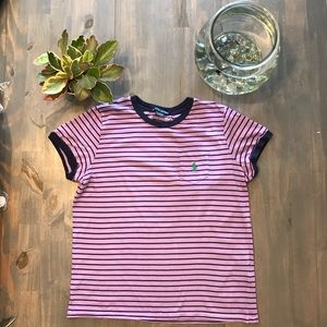 Ramp Lauren purple tee with blue stripes